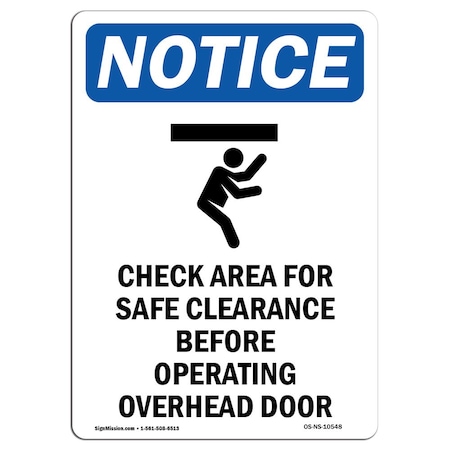 Signmission Safety Sign, OSHA Notice, 24" Height, Check Area For Safe Sign With Symbol, Portrait OS-NS-D-1824-V-10548